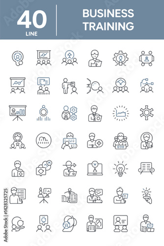 business training  icon set