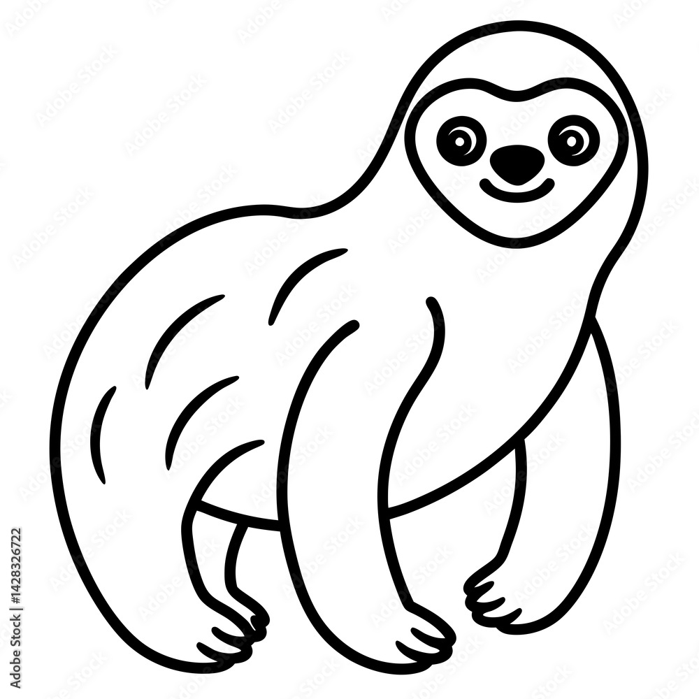 Obraz premium Minimalist Sloth Outline