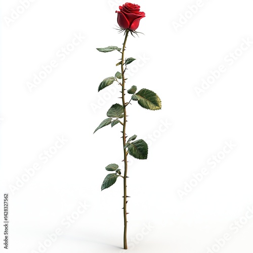 A Beautiful rose 3d Clipart isolated on a white background