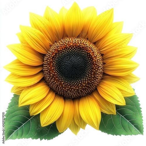 A beautiful sunflower isolated on a white background