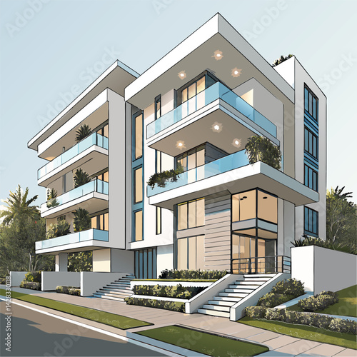Modern House Vector Sketch
