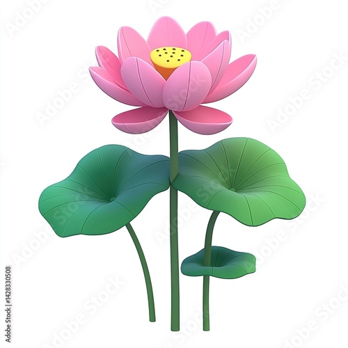 A beautiful water lily flower isolated on a white background