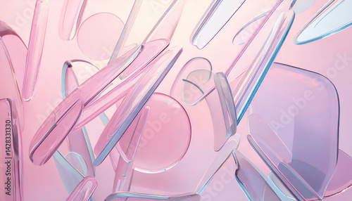 Abstract background with colorful glass and crystal