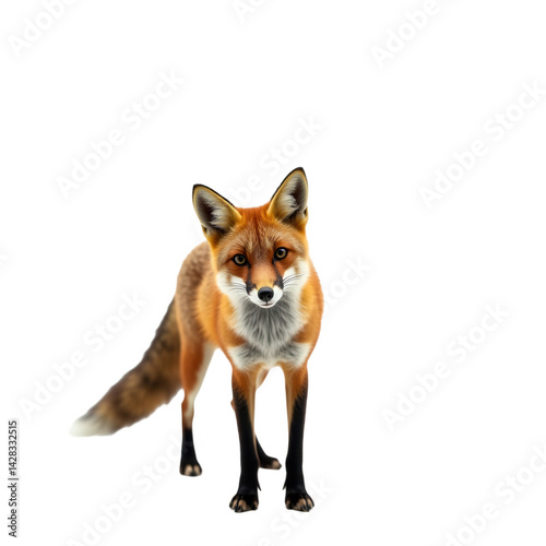 Portrait of a Red Fox, transparent background, white background