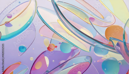 Abstract background with colorful glass and crystal