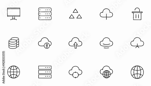 web hosting set of web icons in line style  hostin (1).eps