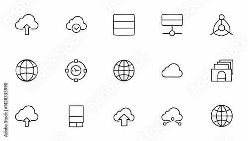 web hosting set of web icons in line style  hostin (2).eps
