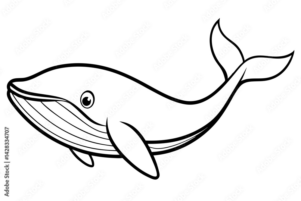 Obraz premium Minimalist Whale Vector