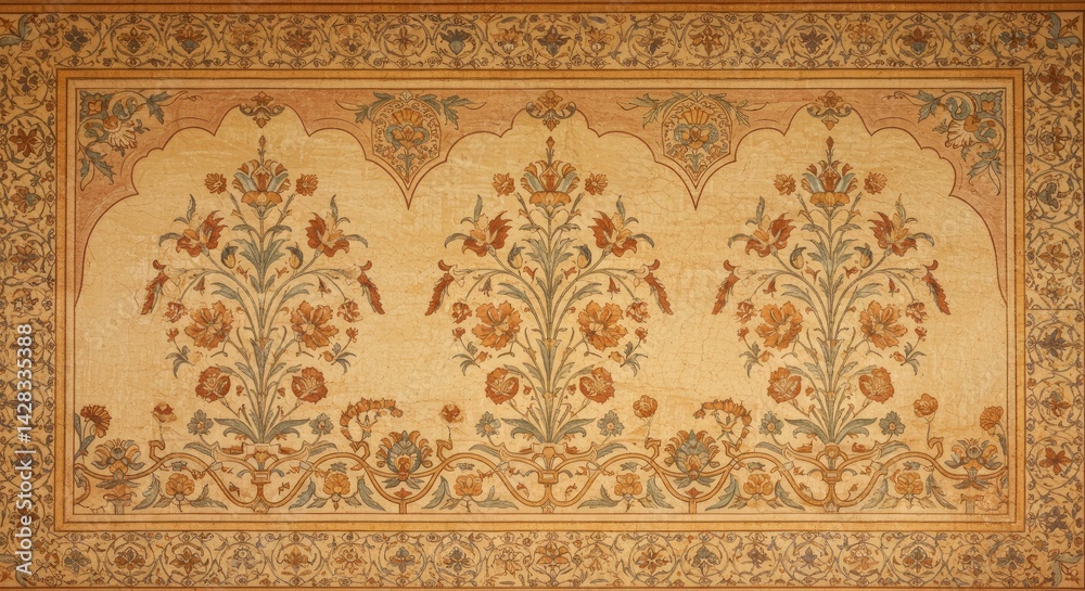 custom made wallpaper toronto digitalTraditional Indian Soft Mughal Fresco Wall Texture Aged Patina Interior Art