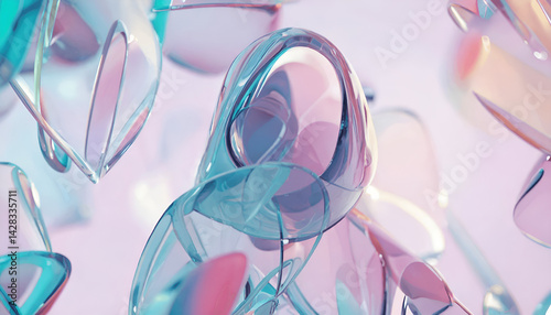 Abstract background with colorful glass and crystal