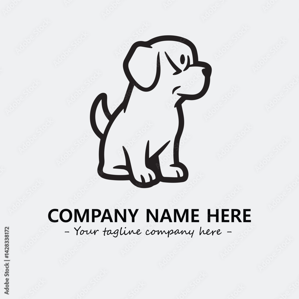 Obraz premium Dog illustration black and white for logo company vector image