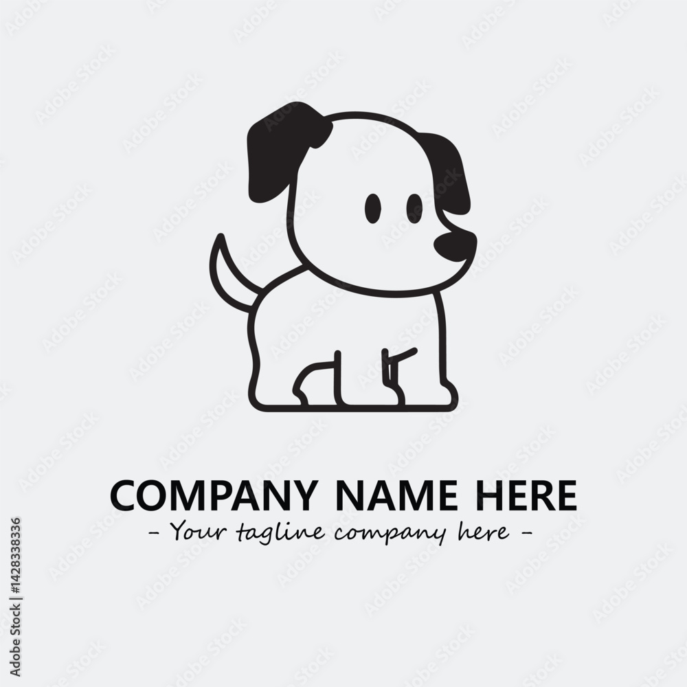 Fototapeta premium Dog illustration black and white for logo company vector image