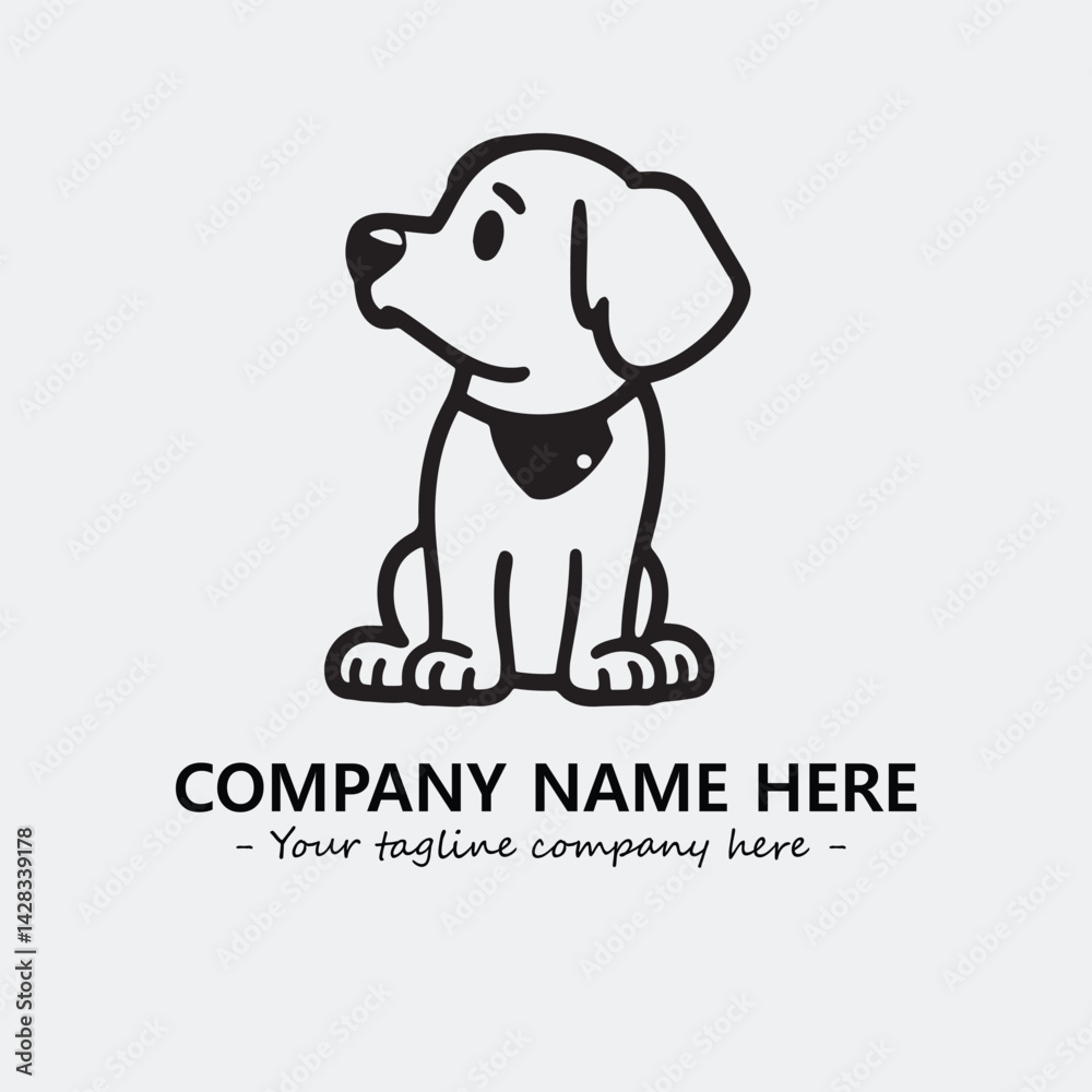 Fototapeta premium Dog illustration black and white for logo company vector image