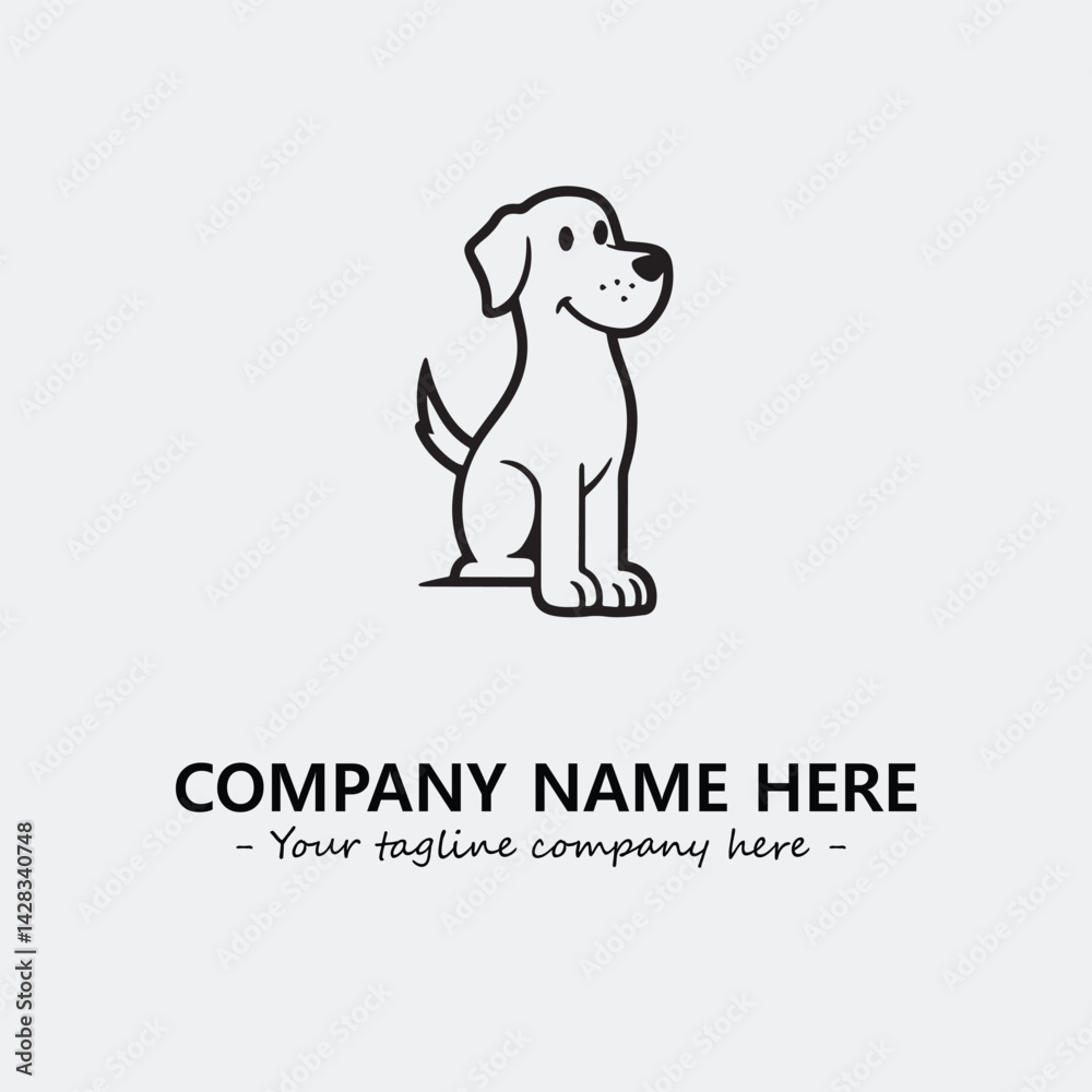 Obraz premium Dog illustration black and white for logo company vector image