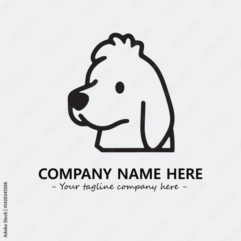Fototapeta premium Dog illustration black and white for logo company vector image 