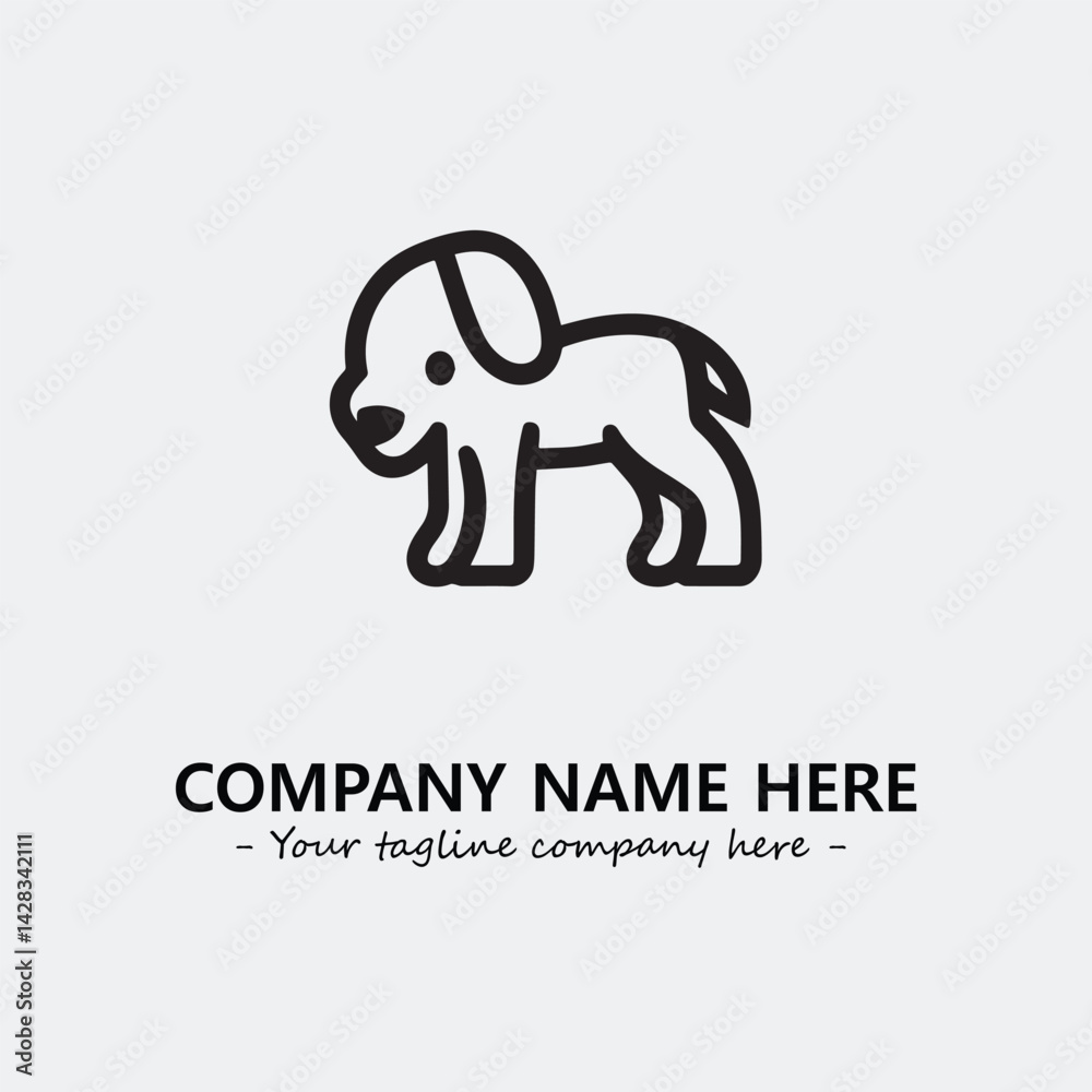 Obraz premium Dog illustration black and white for logo company vector image