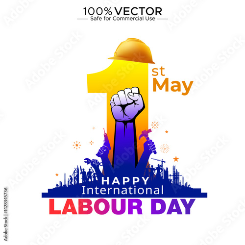 May 1st International Labour Day Vector illustration.