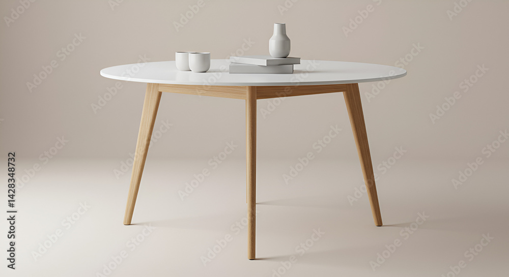 Fototapeta premium Minimalist Round Table Design