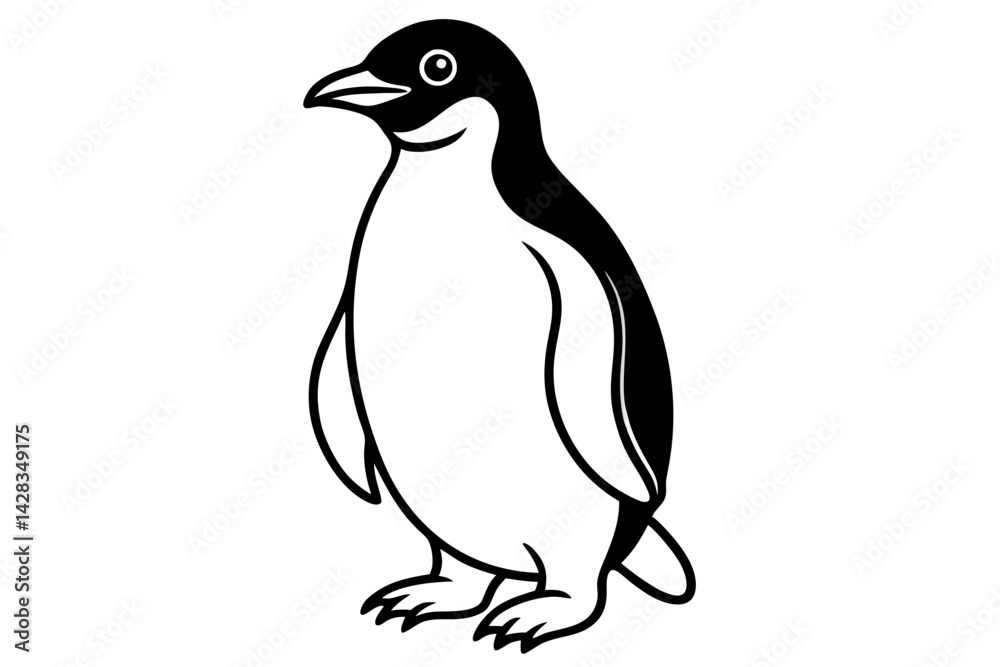 Obraz premium Penguin Outline Vector