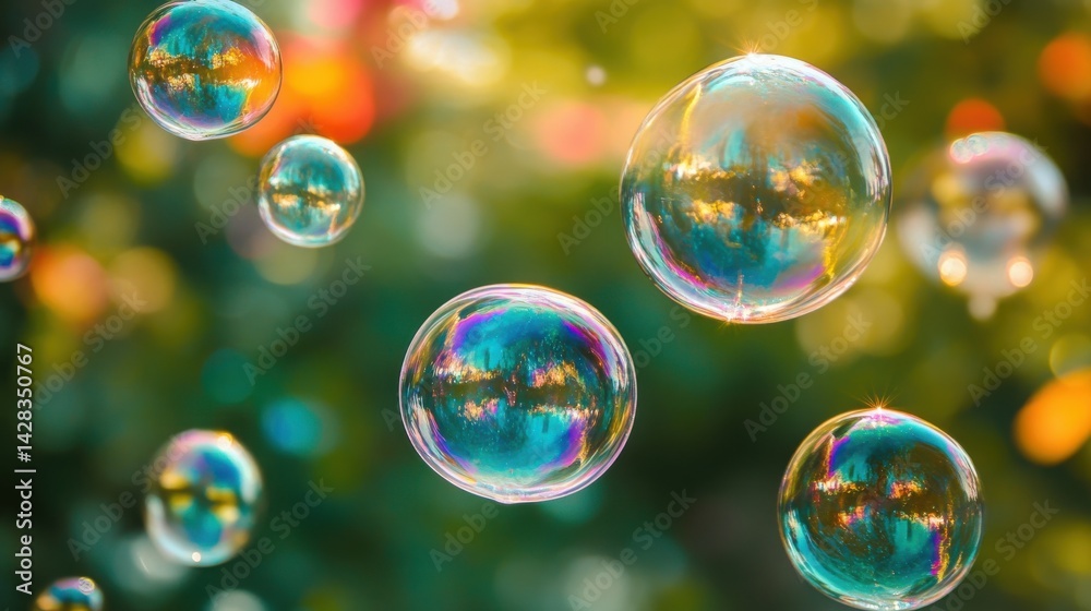 Naklejka premium Twisting bubble splash element on a dreamy flow backdrop