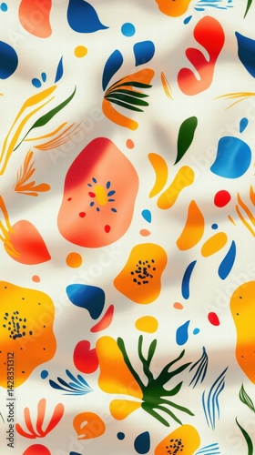 Stunning pattern of colorful flowers creating a vibrant and beautiful floral design composition