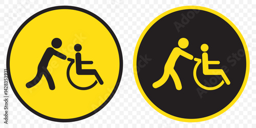 Wheelchair accessibility icon for disability support and public spaces on Transparent Background. EPS 10.