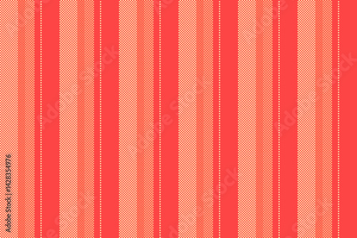 Classic stripe seamless texture, youth lines vector vertical. Femininity fabric textile background pattern in red and light colors.