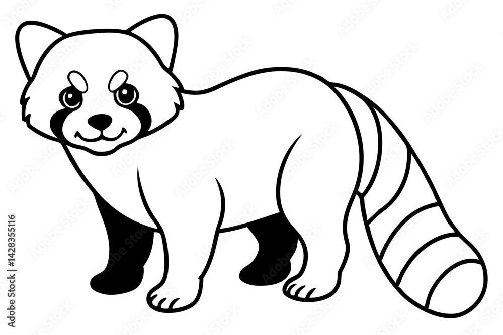 Fototapeta premium Red Panda Monoline Design