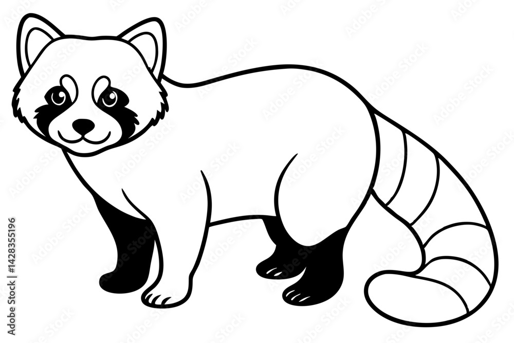 Fototapeta premium Red Panda Monoline Design