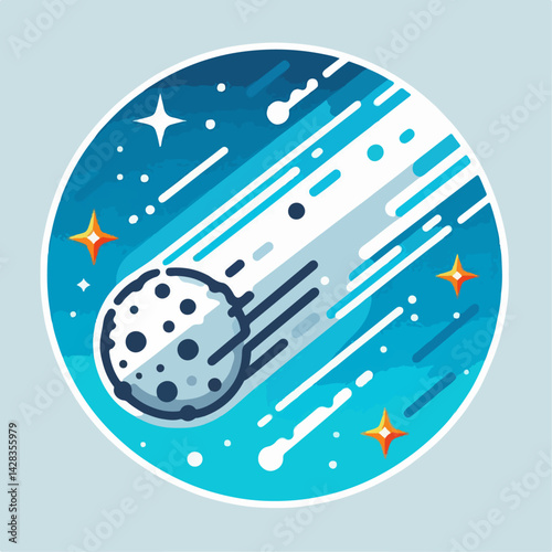 falling meteor vector illustration