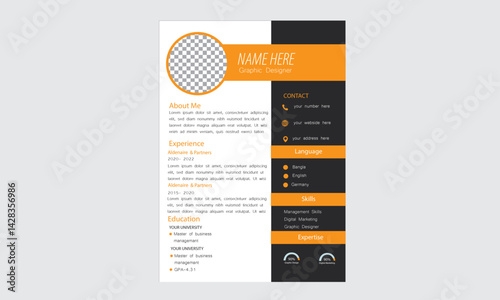 corporate minimal resume design template 