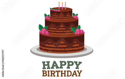 A happy birthday cake is the centerpiece of any birthday celebration, symbolizing joy, love, and sweet memories. Frosted in vibrant colors, it often features layers of moist sponge, rich cream.
