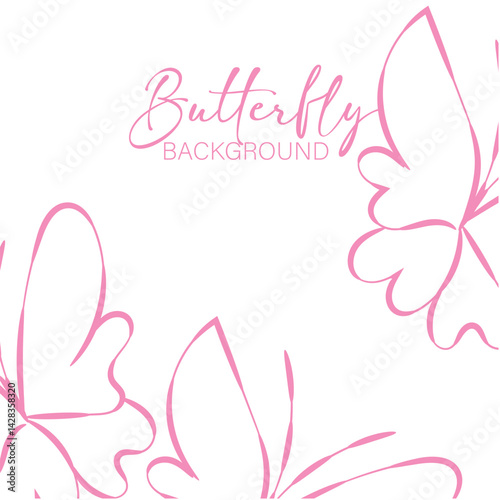 Pink Butterfly Wings Abstract Background Design for Invitation
