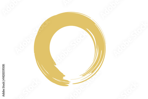 筆で描いた円のベクターイラスト　金