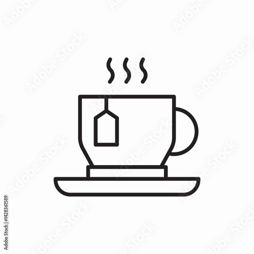 Hot tea wellness icon vector sign