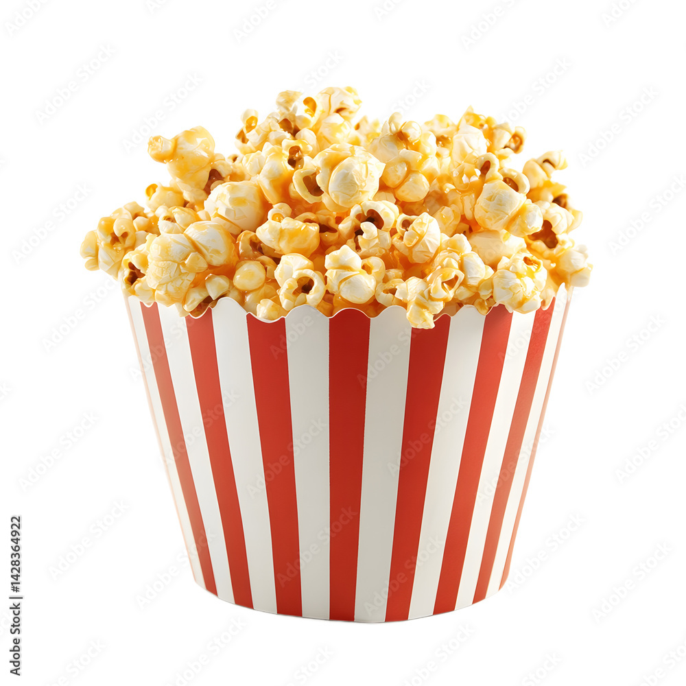 Delicious Caramel Popcorn in a Classic Striped Box Delicious Caramel Popcorn in a Classic Striped Box