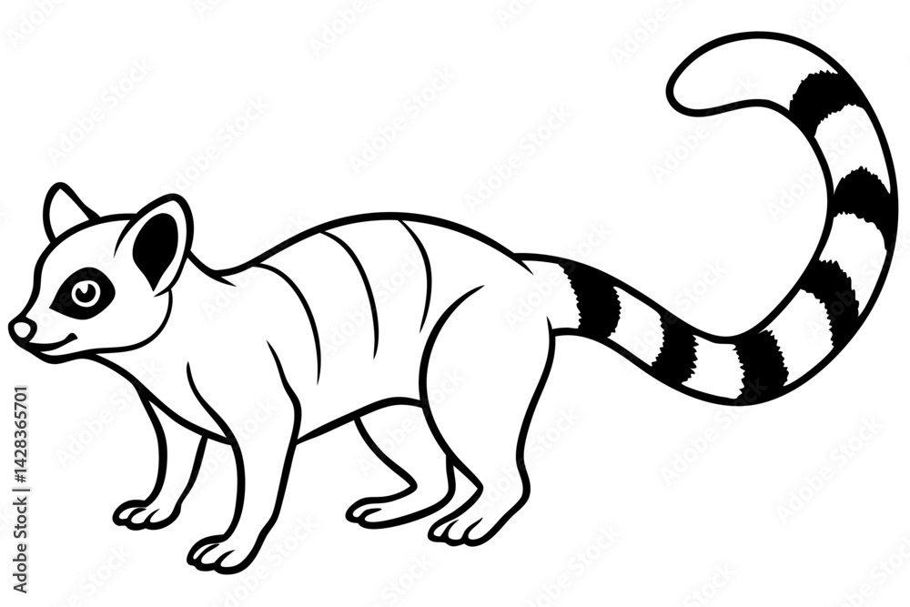 Obraz premium Ringtail Outline
