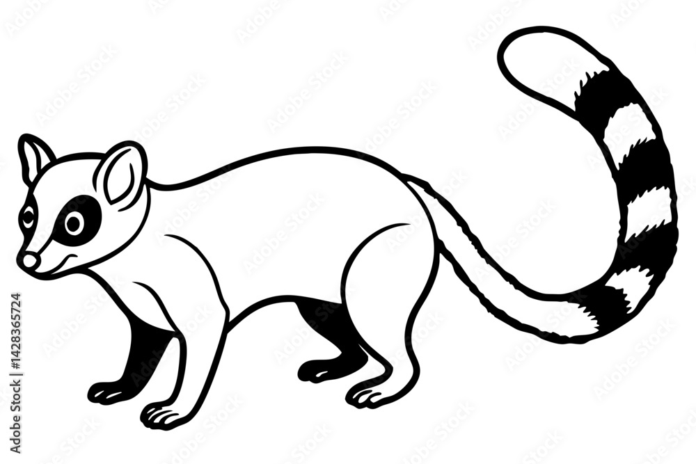 Obraz premium Ringtail Outline