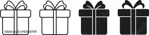 Gift box vector icons presents with ribbons for birthday Christmas or any holiday celebration design  
