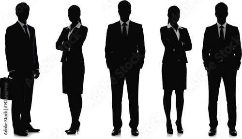 Silhouette of business people team professionals concept corporate leadership teamwork success strategy job
