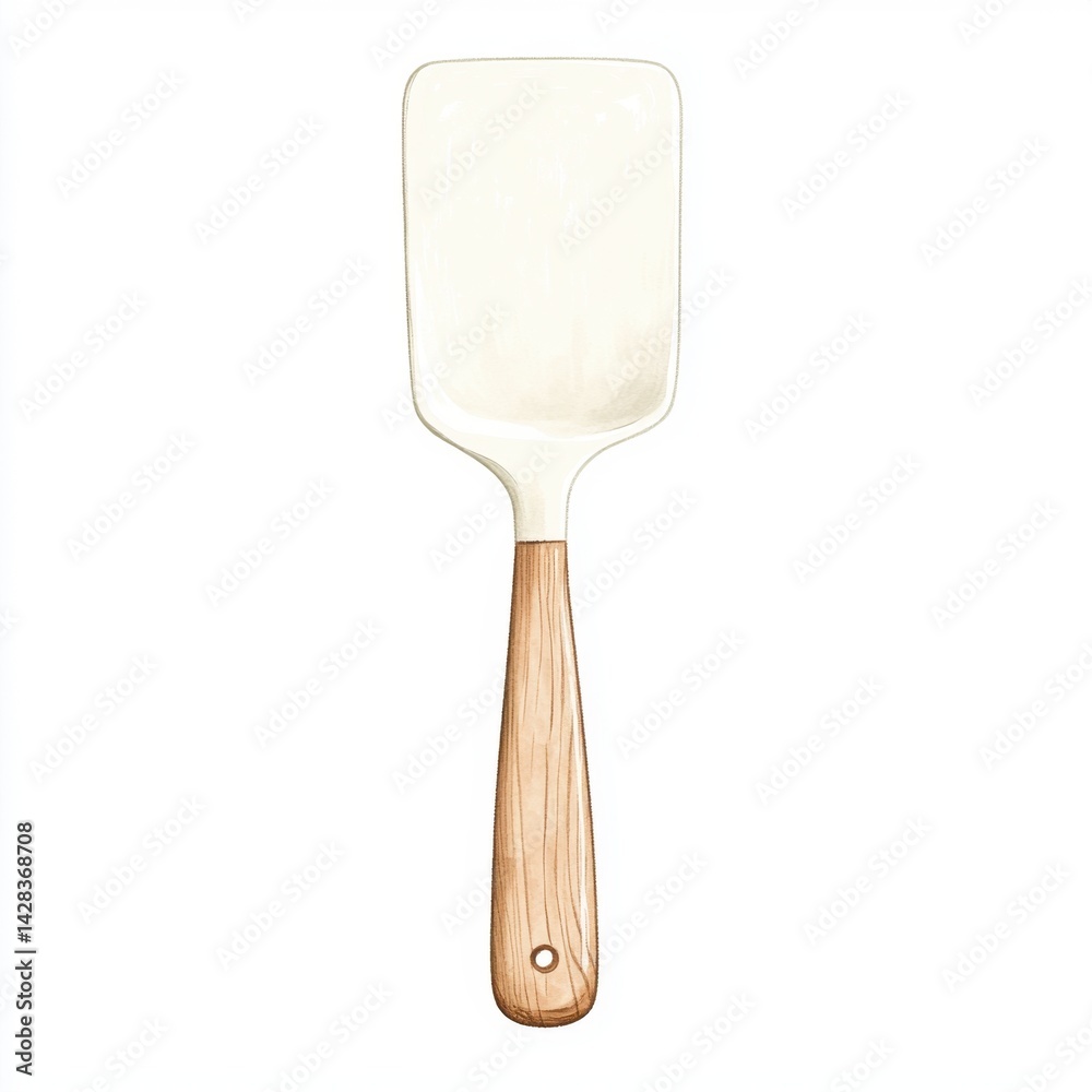 Elegant Kitchen Utensil with Wooden Handle and Flat Spatula Blade Ideal for Cooking and Baking Tasks in Professional and Home Kitchens Elegant Kitchen Utensil with Wooden Handle and Flat Spatula Blade Ideal for Cooking and Baking Tasks in Professional and Home Kitchens
