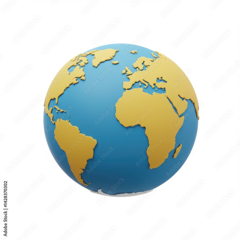 Fototapeta premium World globe earth continent map geography travel isolated on white background