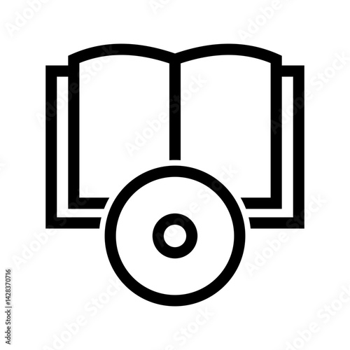Book on CD icon vector image. Suitable for mobile apps, web apps and print media.