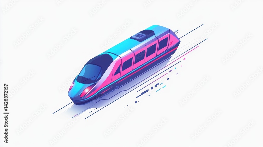 Fototapeta premium Futuristic train illustration