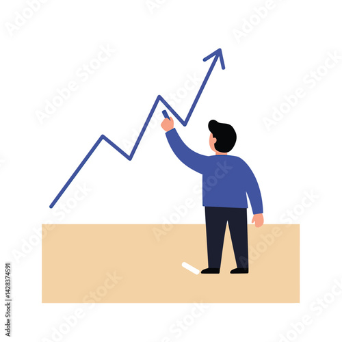 Upward Trend A Vector Illustration of Business Growth