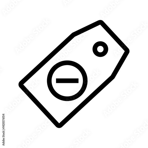 Delete Tag icon vector image. Suitable for mobile apps, web apps and print media.