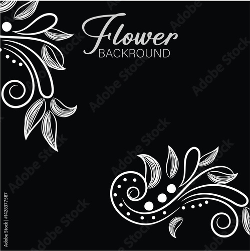 Elegant Black and White Floral Background Design for Invitations