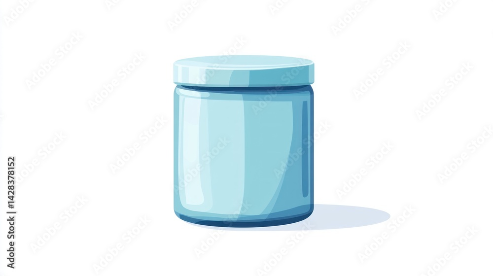 Light blue glass jar with lid Light blue glass jar with lid