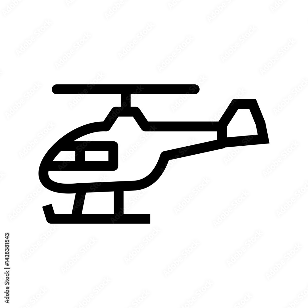 Helicopter icon vector image. Suitable for mobile apps, web apps and print media. Helicopter icon vector image. Suitable for mobile apps, web apps and print media.