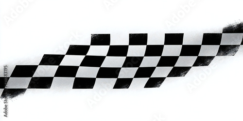 Classic Racing Flag Graphic Featuring Fading Checkered Pattern in Black and White on Modern Background